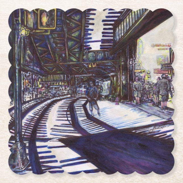 Dusting the Piano Paper Coaster (Front)