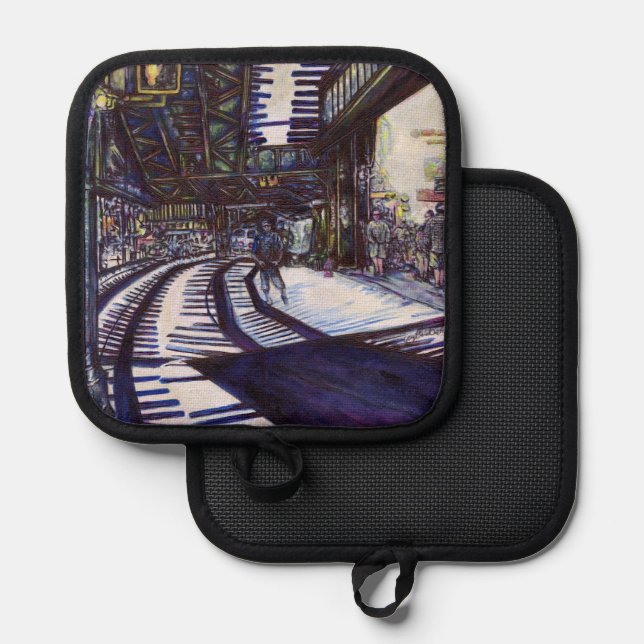 Dusting the Piano Pot Holder (Front/Back)