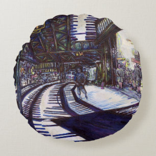 Dusting the Piano Round Cushion