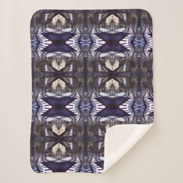 Dusting the Piano Sherpa Blanket (Front)