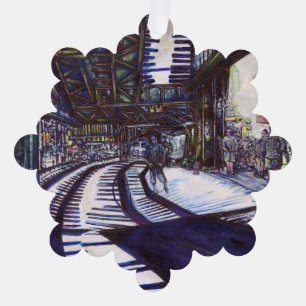 Dusting the Piano Tree Decoration Card