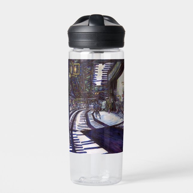 Dusting the Piano Water Bottle (Front)