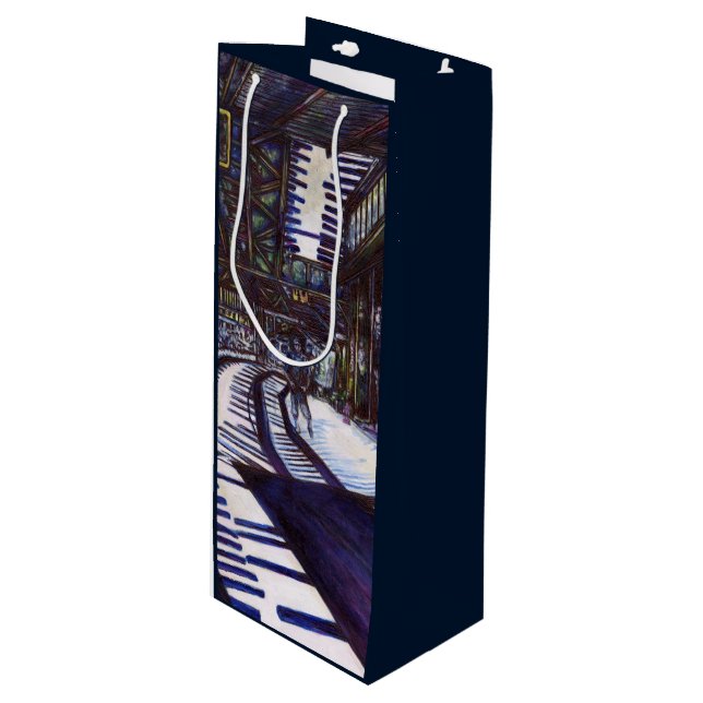 Dusting the Piano Wine Gift Bag (Front Angled)