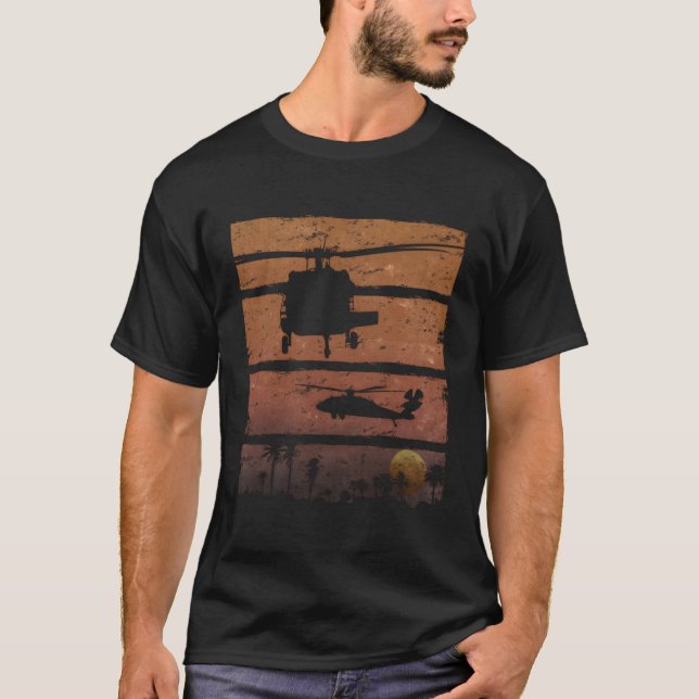 Dustoff Uh-60 Blackhawk Medevac Helicopter T-Shirt (Front)