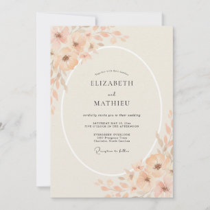 Dusty Apricot Painted Wedding Invitation