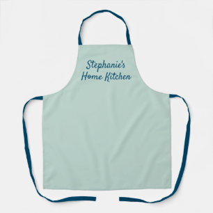 Dusty aqua & blue personalised home kitchen apron