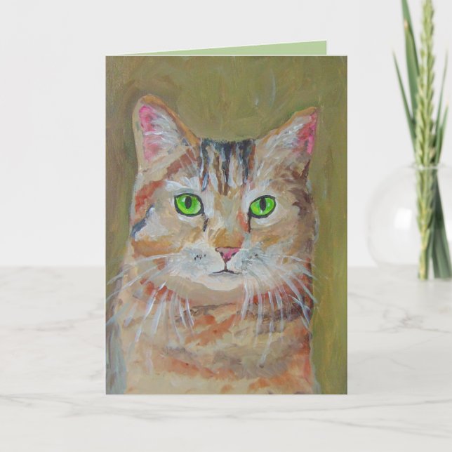 Dusty - Birthday Cat Greeting Card (Front)