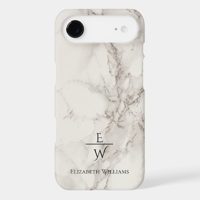 Dusty black and white marble glitter personalized  (Back)