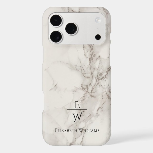 Dusty black and white marble glitter personalized  (Back)