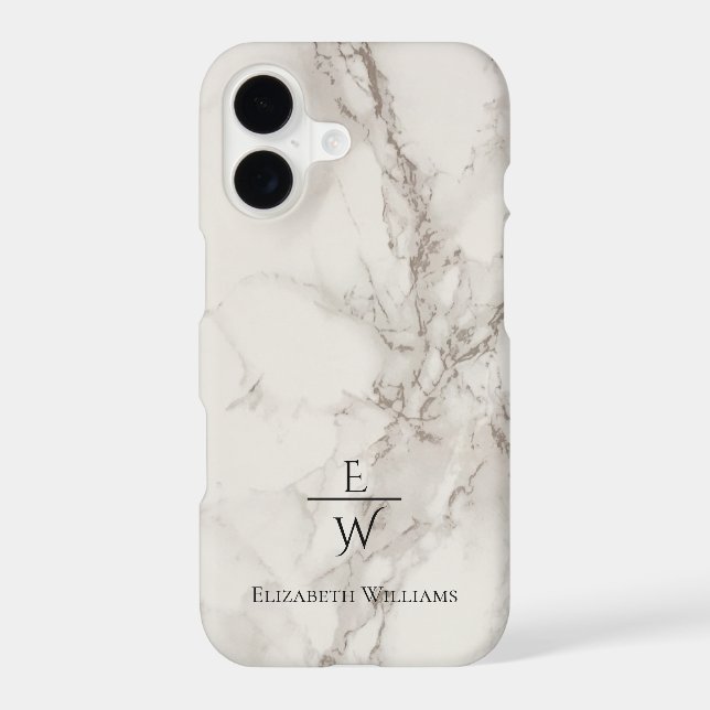 Dusty black and white marble glitter personalized  (Back)