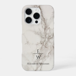Dusty black and white marble glitter personalized  iPhone 16 pro case