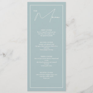 Dusty Blue 4x9.25 Table Menu Card