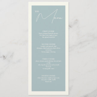 Dusty Blue 4x9.25 Table Menu Card