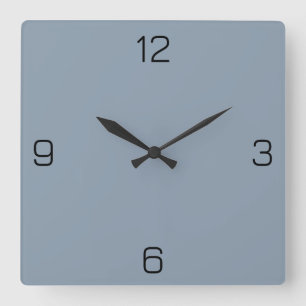 Dusty Blue 8C9DAD Colour - Option to Add Name Square Wall Clock