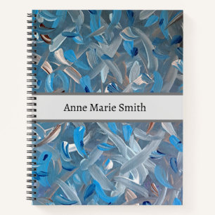 Dusty Blue Abstract Personalised Notebook