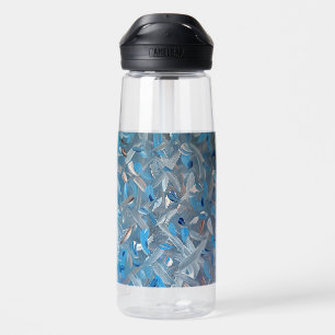 Dusty Blue Abstract Water Bottle