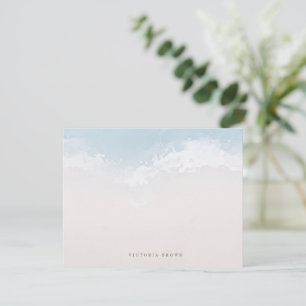 Dusty blue abstract wave Personalised Stationery Card