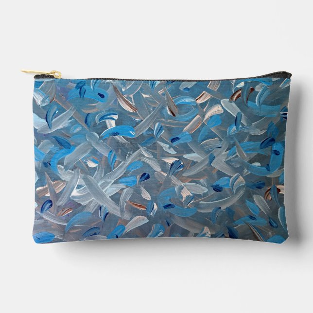 Dusty Blue Accessories Pouch (Front)
