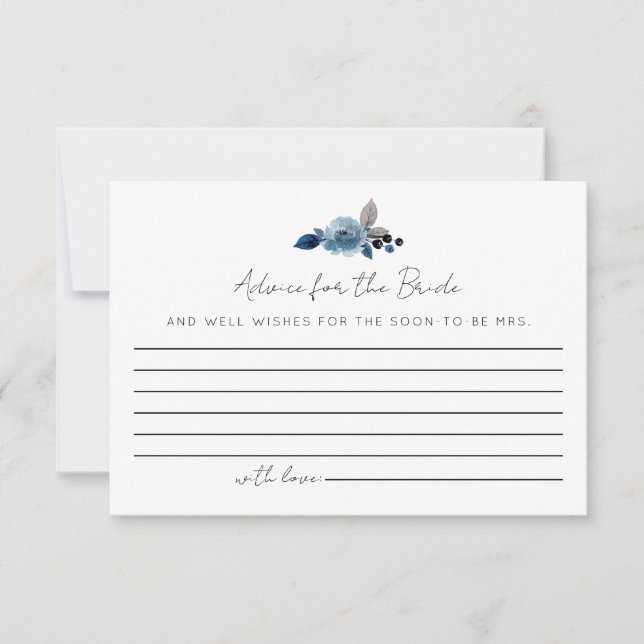 Dusty Blue Advice for the Bride Cards (Front)