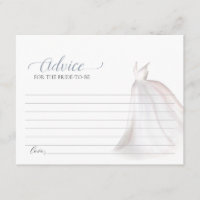 Dusty Blue Advice For The Bride-To-Be Card