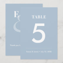 Dusty Blue Ampersand Wedding | Modern Table Number
