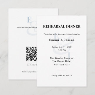 Dusty Blue Ampersand Wedding | Rehearsal Dinner Enclosure Card