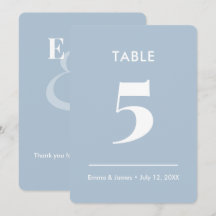 Dusty Blue Ampersand Wedding | Table Number
