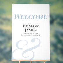Dusty Blue Ampersand Wedding | Welcome Sign