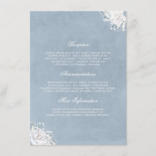 Dusty Blue and Baby's Breath Wedding Information Enclosure Card