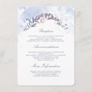 Dusty Blue and Blush Wedding Information Guest Enclosure Card