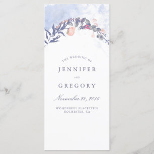 Dusty Blue and Blush Wedding Programs Programme
