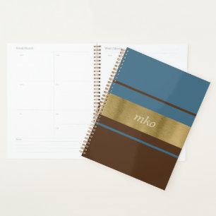 Dusty Blue and Brown Planner