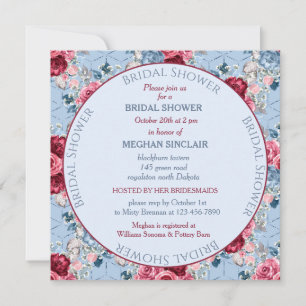 Dusty Blue and Burgundy Bridal Shower