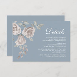 Dusty Blue and Dusty Rose Wedding Details Enclosure Card