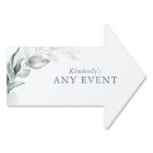 Dusty Blue and Gold Greenery Any Party Sign
