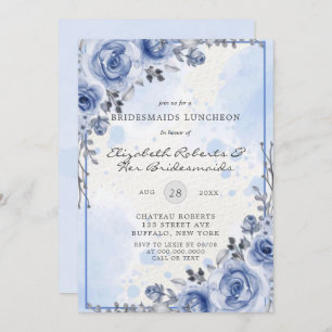 Dusty Blue and Grey Peony Bridesmaids Luncheon