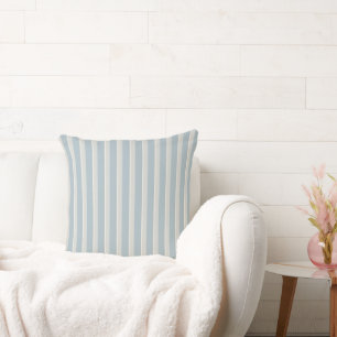 Dusty Blue and Ivory Stripe Cushion