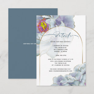 Dusty Blue and Lilac Exotic Floral Floral Details Invitation