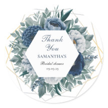 Dusty Blue and navy Floral Bridal Shower