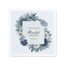 Dusty Blue and navy Floral Bridal Shower
