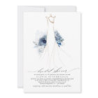 Dusty Blue and Navy Flowers Dress Bridal Shower