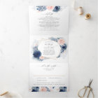 Dusty Blue and Pink Floral Botanical Wedding