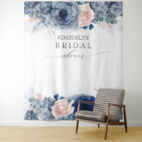 Dusty Blue and Pink Floral Bridal / Baby Shower