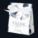 Dusty Blue and Pink Floral Wedding Favour Box<br><div class="desc">Dusty blue and pink flowers elegant thank you favour boxes</div>