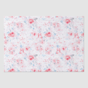 Dusty Blue and Pink Flowers Elegant Romantic Tissue Paper