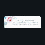 Dusty Blue and Pink Flowers Elegant Watercolor<br><div class="desc">Dusty blue and pink flowers address labels</div>