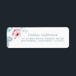Dusty Blue and Pink Flowers Elegant Watercolor<br><div class="desc">Dusty blue and pink flowers address labels</div>