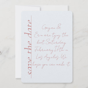 Dusty blue and pink Love Note Save the Date  Invitation