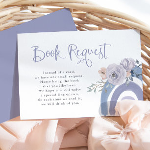 Dusty Blue and Purple   Rainbow Baby Book Request Enclosure Card