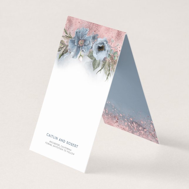 Dusty Blue and Rose Gold | Additional Card (Front)